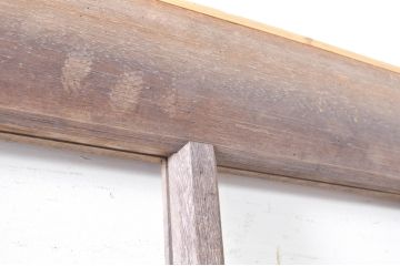 アンティーク建具　古い木味が魅力的な背の高いガラス戸1枚(引き戸、格子戸)(R-073458)