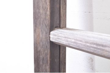 アンティーク建具　古い木味が魅力的な背の高いガラス戸1枚(引き戸、格子戸)(R-073458)