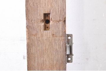 アンティーク建具　古い木味が魅力的な背の高いガラス戸1枚(引き戸、格子戸)(R-073458)