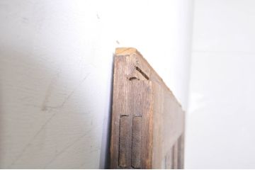 アンティーク建具　古い木味が魅力的な背の高いガラス戸1枚(引き戸、格子戸)(R-073458)