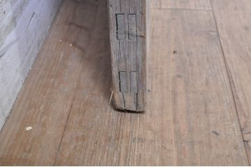 アンティーク建具　古い木味が魅力的な背の高いガラス戸1枚(引き戸、格子戸)(R-073458)