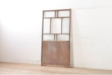 アンティーク建具　大正ロマン　レトロな空間づくりにオススメのガラス戸1枚(引き戸)(R-073459)