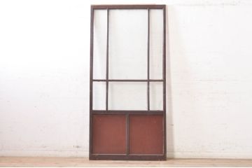 アンティーク建具　ペイント仕上げ限定　昔懐かしい雰囲気漂うガラス戸1枚(引き戸)(R-073460)