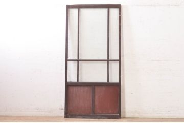 アンティーク建具　ペイント仕上げ限定　昔懐かしい雰囲気漂うガラス戸1枚(引き戸)(R-073460)
