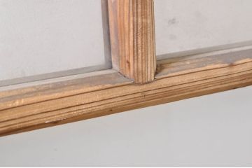 アンティーク建具　大正ロマン　古い木味が魅力的な幅狭ガラスドア1枚(ガラス戸、木製扉)(R-073461)