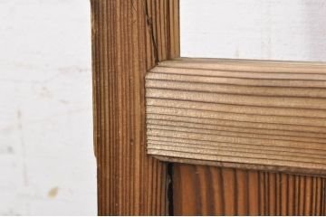 アンティーク建具　大正ロマン　古い木味が魅力的な幅狭ガラスドア1枚(ガラス戸、木製扉)(R-073461)
