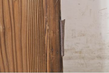 アンティーク建具　大正ロマン　古い木味が魅力的な幅狭ガラスドア1枚(ガラス戸、木製扉)(R-073461)