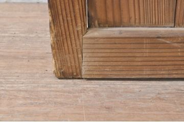 アンティーク建具　大正ロマン　古い木味が魅力的な幅狭ガラスドア1枚(ガラス戸、木製扉)(R-073461)