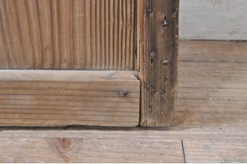 アンティーク建具　大正ロマン　古い木味が魅力的な幅狭ガラスドア1枚(ガラス戸、木製扉)(R-073461)