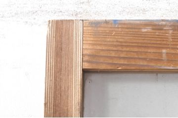 アンティーク建具　大正ロマン　古い木味が魅力的な幅狭ガラスドア1枚(ガラス戸、木製扉)(R-073461)