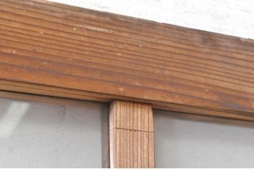 アンティーク建具　大正ロマン　古い木味が魅力的な幅狭ガラスドア1枚(ガラス戸、木製扉)(R-073461)
