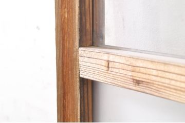 アンティーク建具　大正ロマン　古い木味が魅力的な幅狭ガラスドア1枚(ガラス戸、木製扉)(R-073461)