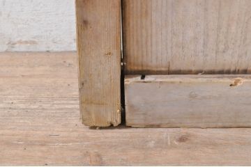 アンティーク建具　大正ロマン　古い木味が魅力的な幅狭ガラスドア1枚(ガラス戸、木製扉)(R-073461)