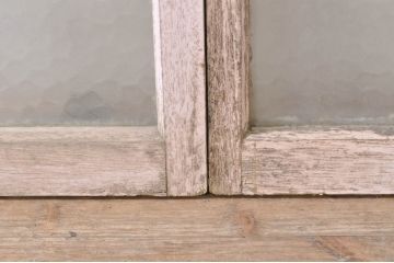 アンティーク建具　ペイント仕上げ限定　レトロな空間づくりにおすすめの両開き窓1対2枚セット(ガラス窓、ガラス戸、ガラス扉)(R-073462)