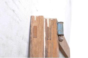 アンティーク建具　ペイント仕上げ限定　レトロな空間づくりにおすすめの両開き窓1対2枚セット(ガラス窓、ガラス戸、ガラス扉)(R-073462)