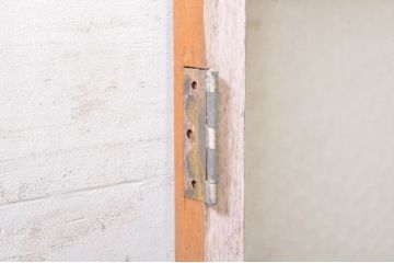 アンティーク建具　ペイント仕上げ限定　レトロな空間づくりにおすすめの両開き窓1対2枚セット(ガラス窓、ガラス戸、ガラス扉)(R-073463)