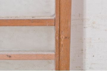 アンティーク建具　ペイント仕上げ限定　レトロな空間づくりにおすすめの両開き窓1対2枚セット(ガラス窓、ガラス戸、ガラス扉)(R-073463)