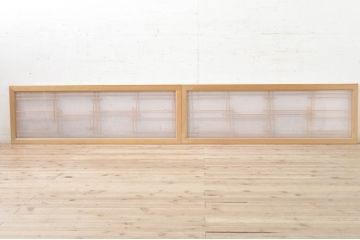 アンティーク建具　和モダンな雰囲気づくりにおすすめのガラス欄間2枚セット(明り取り、明かり取り)(R-073464)