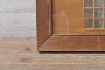 ビンテージ建具　松竹梅の彫刻が目を惹く上品な組子入り彫刻欄間2枚セット(明り取り、明かり取り、ヴィンテージ)(R-073467)