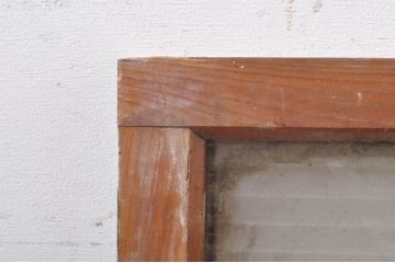 アンティーク建具　レトロ　古い木味が魅力の明かり取り2枚セット(明り取り、ガラス欄間、ガラス窓)(R-073468)