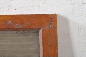 アンティーク建具　レトロ　古い木味が魅力の明かり取り2枚セット(明り取り、ガラス欄間、ガラス窓)(R-073468)