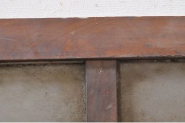 アンティーク建具　レトロ　古い木味が魅力の明かり取り2枚セット(明り取り、ガラス欄間、ガラス窓)(R-073468)