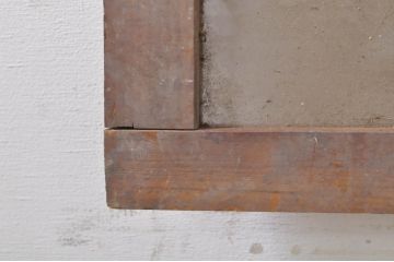 アンティーク建具　レトロ　古い木味が魅力の明かり取り2枚セット(明り取り、ガラス欄間、ガラス窓)(R-073468)