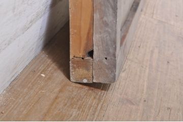 アンティーク建具　レトロ　古い木味が魅力の明かり取り2枚セット(明り取り、ガラス欄間、ガラス窓)(R-073468)