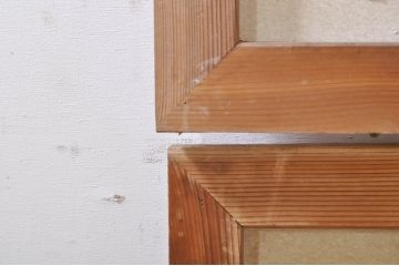 アンティーク建具　障子入り　落ち着いた和モダンな空間づくりにおすすめの格子欄間2枚セット(明かり取り、明り取り)(R-073469)