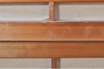アンティーク建具　障子入り　落ち着いた和モダンな空間づくりにおすすめの格子欄間2枚セット(明かり取り、明り取り)(R-073469)