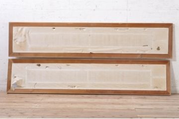 アンティーク建具　障子入り　落ち着いた和モダンな空間づくりにおすすめの格子欄間2枚セット(明かり取り、明り取り)(R-073469)