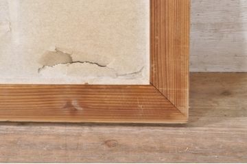 アンティーク建具　障子入り　落ち着いた和モダンな空間づくりにおすすめの格子欄間2枚セット(明かり取り、明り取り)(R-073469)