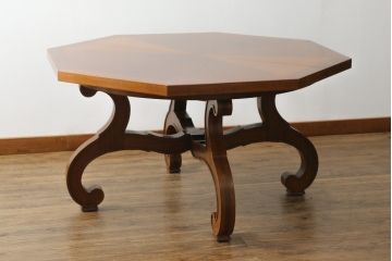中古　美品　DREXEL HERITAGE(ドレクセルヘリテイジ) ESPERANTO(エスペラント)　おしゃれな八角形天板のダイニングテーブル(4人掛け、4P、オクタゴンテーブル、食卓)(R-073471)