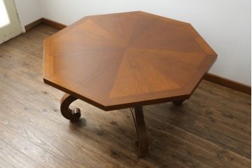 中古　美品　DREXEL HERITAGE(ドレクセルヘリテイジ) ESPERANTO(エスペラント)　おしゃれな八角形天板のダイニングテーブル(4人掛け、4P、オクタゴンテーブル、食卓)(R-073471)