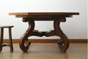 中古　美品　DREXEL HERITAGE(ドレクセルヘリテイジ) ESPERANTO(エスペラント)　おしゃれな八角形天板のダイニングテーブル(4人掛け、4P、オクタゴンテーブル、食卓)(R-073471)