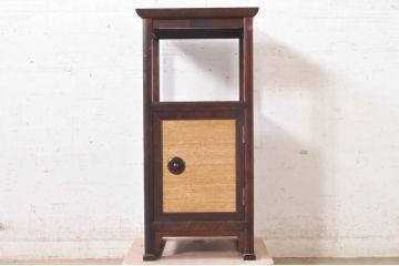 和製ビンテージ　松本民芸家具　上品な和の趣き漂うA型電話台(花台、飾り台、収納棚、戸棚、サイドテーブル、ヴィンテージ)(定価約13万円)(R-073473)