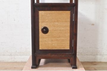 和製ビンテージ　松本民芸家具　上品な和の趣き漂うA型電話台(花台、飾り台、収納棚、戸棚、サイドテーブル、ヴィンテージ)(定価約13万円)(R-073473)