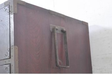 和製アンティーク　上手物!!　三方欅(ケヤキ)材　奥行の深い重厚な二本松箪笥(重ね箪笥、時代箪笥、和タンス、衣装たんす、整理タンス、収納タンス、引き出し)(R-073479)