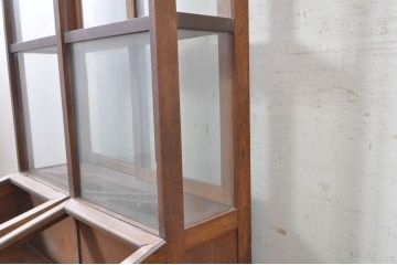 和製アンティーク　レトロな雰囲気溢れるタバコ屋さんのガラスケース(たばこ、煙草、Gケース、ショーケース、飾り棚、陳列棚、店舗什器)(R-073482)