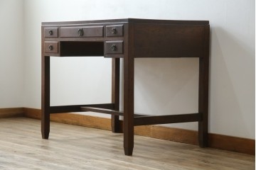 和製アンティーク　大正ロマン　趣のある佇まいが目を惹くシンプルな平机(ワークデスク、在宅用、在宅ワーク用)(R-073489)