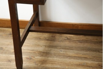 和製アンティーク　大正ロマン　趣のある佇まいが目を惹くシンプルな平机(ワークデスク、在宅用、在宅ワーク用)(R-073489)