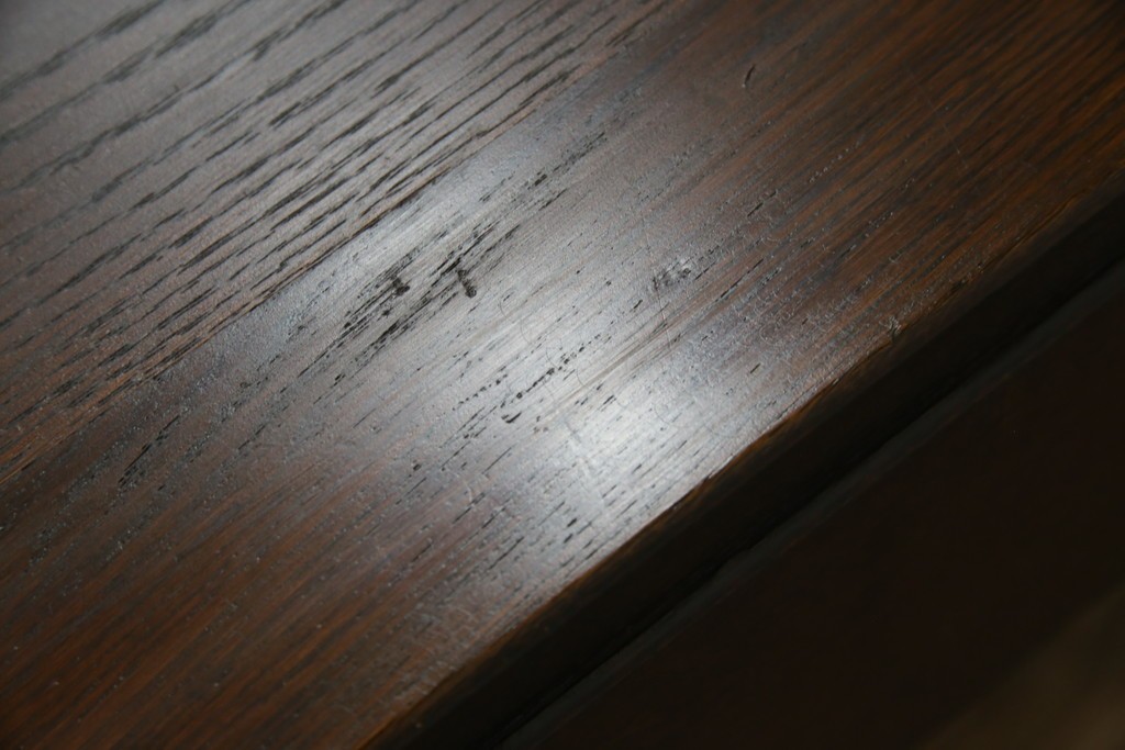 和製アンティーク　大正ロマン　趣のある佇まいが目を惹くシンプルな平机(ワークデスク、在宅用、在宅ワーク用)(R-073489)