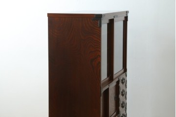 中古　岩谷堂箪笥　菊幸　力強い杢目が魅力的な茶棚　定価約65万円　(R-073491)