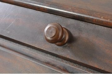 中古　松本民芸家具　H型　ボールフットが特徴的なライティングビューロー(簿記机、ワークデスク、在宅ワーク、在宅用デスク、サイドチェスト)(定価約42万円)(R-073492)