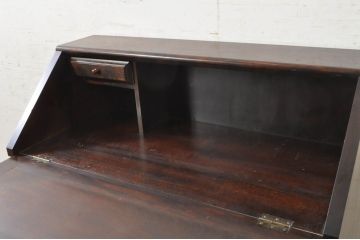 中古　松本民芸家具　H型　ボールフットが特徴的なライティングビューロー(簿記机、ワークデスク、在宅ワーク、在宅用デスク、サイドチェスト)(定価約42万円)(R-073492)