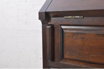 中古　松本民芸家具　H型　ボールフットが特徴的なライティングビューロー(簿記机、ワークデスク、在宅ワーク、在宅用デスク、サイドチェスト)(定価約42万円)(R-073492)