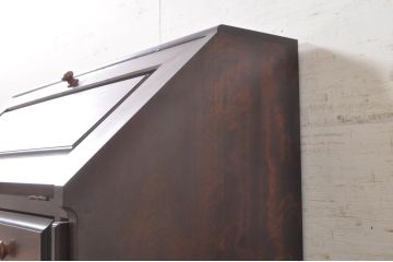 中古　松本民芸家具　H型　ボールフットが特徴的なライティングビューロー(簿記机、ワークデスク、在宅ワーク、在宅用デスク、サイドチェスト)(定価約42万円)(R-073492)