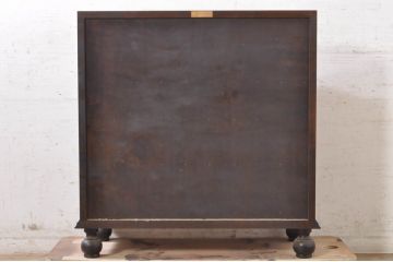 中古　松本民芸家具　H型　ボールフットが特徴的なライティングビューロー(簿記机、ワークデスク、在宅ワーク、在宅用デスク、サイドチェスト)(定価約42万円)(R-073492)