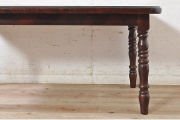 中古　国産民芸家具　深い木の色味が落ち着いた雰囲気を醸し出すセンターテーブル(リビングテーブル、コーヒーテーブル、ローテーブル)(R-073497)
