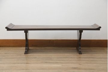 和製アンティーク　総欅(ケヤキ)材　時代の流れを感じる素朴な佇まいが魅力的な文机(ローテーブル、座机、ワークデスク、在宅用、在宅ワーク用)(R-073499)